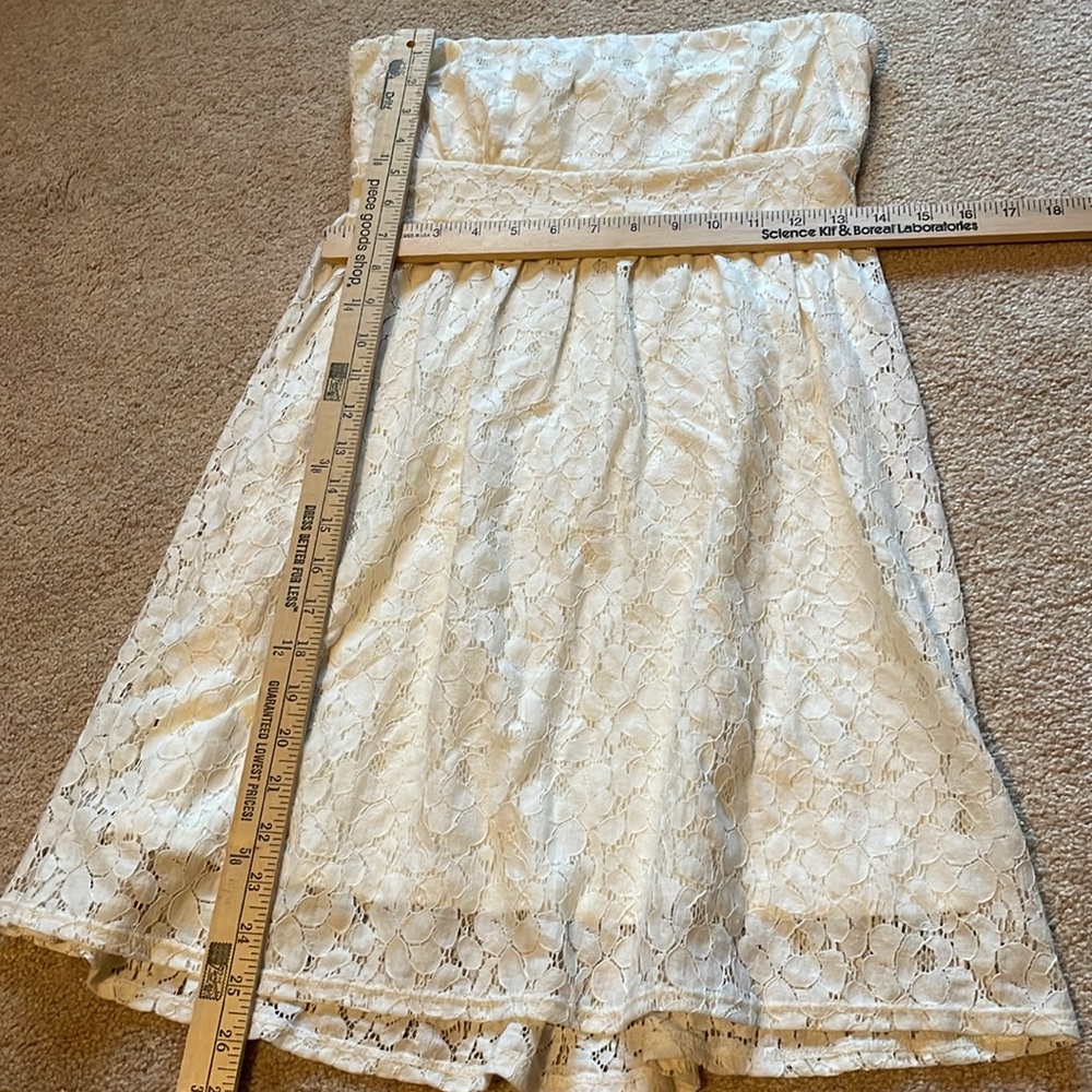 Forever 21 Cream Strapless Lace Dress - Picture 5 of 8